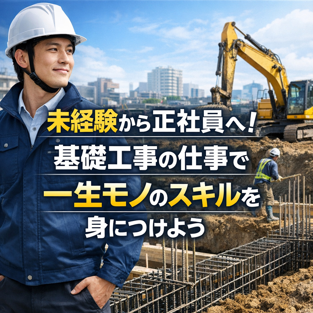 未経験から正社員へ！基礎工事の仕事で一生モノのスキルを身につけよう