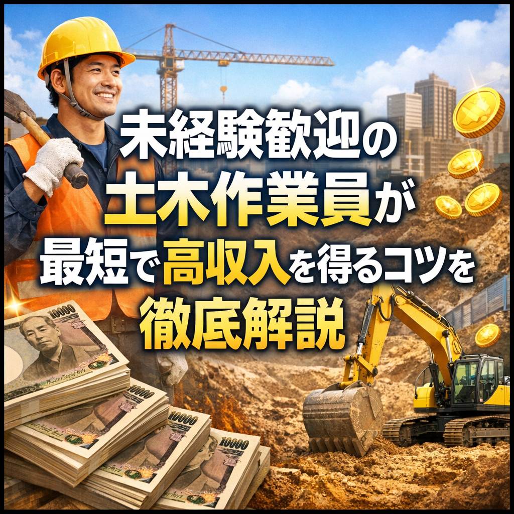 未経験歓迎の土木作業員が最短で高収入を得るコツを徹底解説