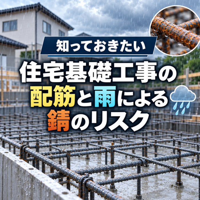 知っておきたい住宅基礎工事の配筋と雨による錆のリスク