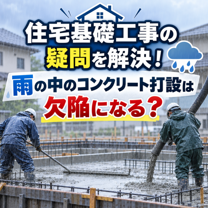 住宅基礎工事の疑問を解決！雨の中のコンクリート打設は欠陥になる？