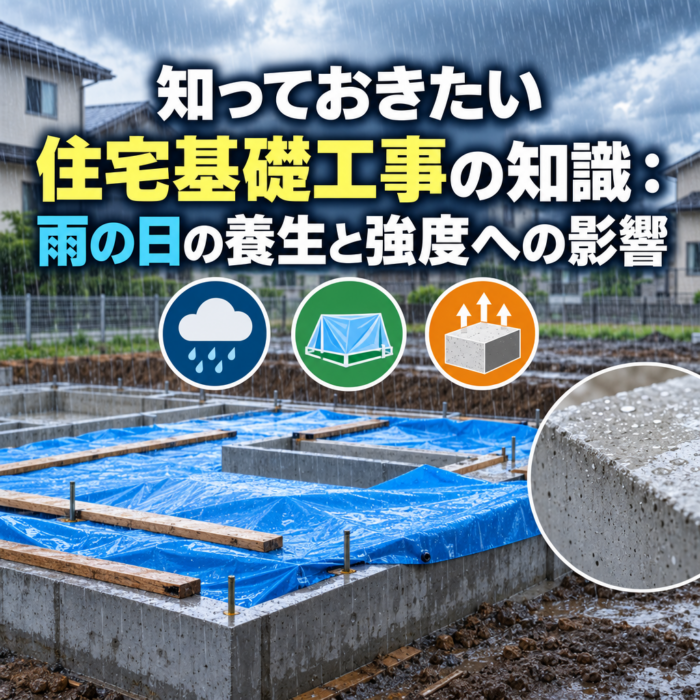 知っておきたい住宅基礎工事の知識：雨の日の養生と強度への影響