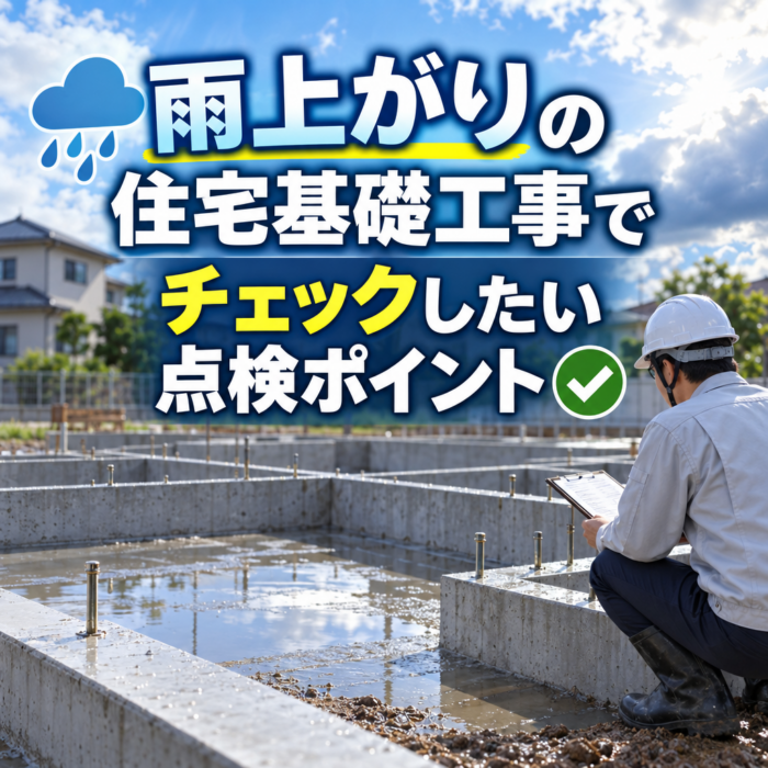 雨上がりの住宅基礎工事でチェックしたい点検ポイント