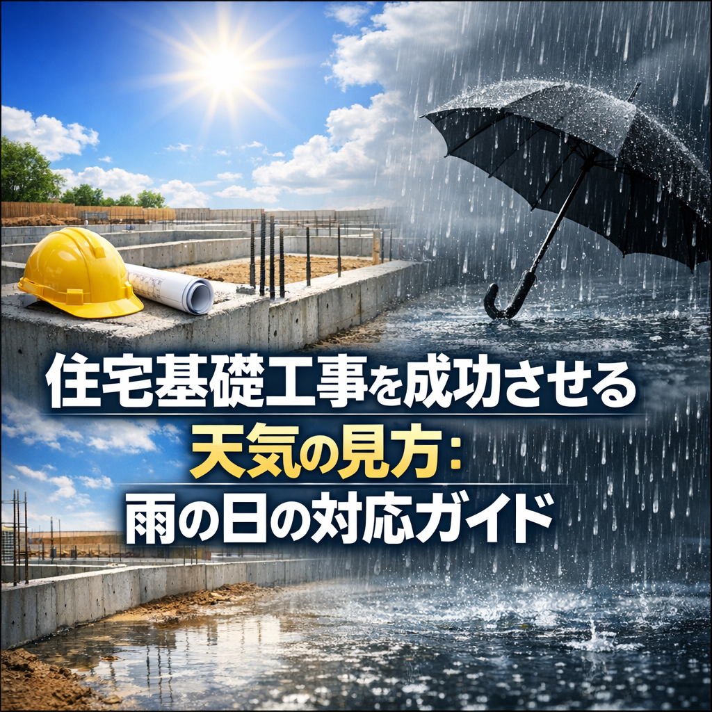 住宅基礎工事を成功させる天気の見方：雨の日の対応ガイド